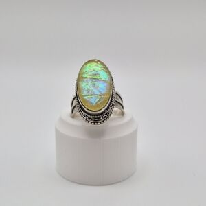 Elegant Silver Opal Ring